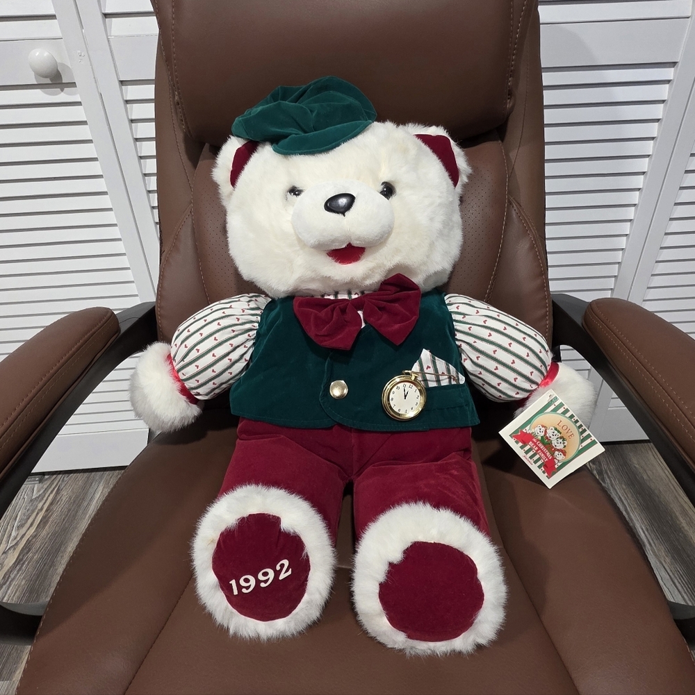 Fairview The Christmas Bear Family Teddy Bear LOVE Plush 20" With Tags Vtg 1992